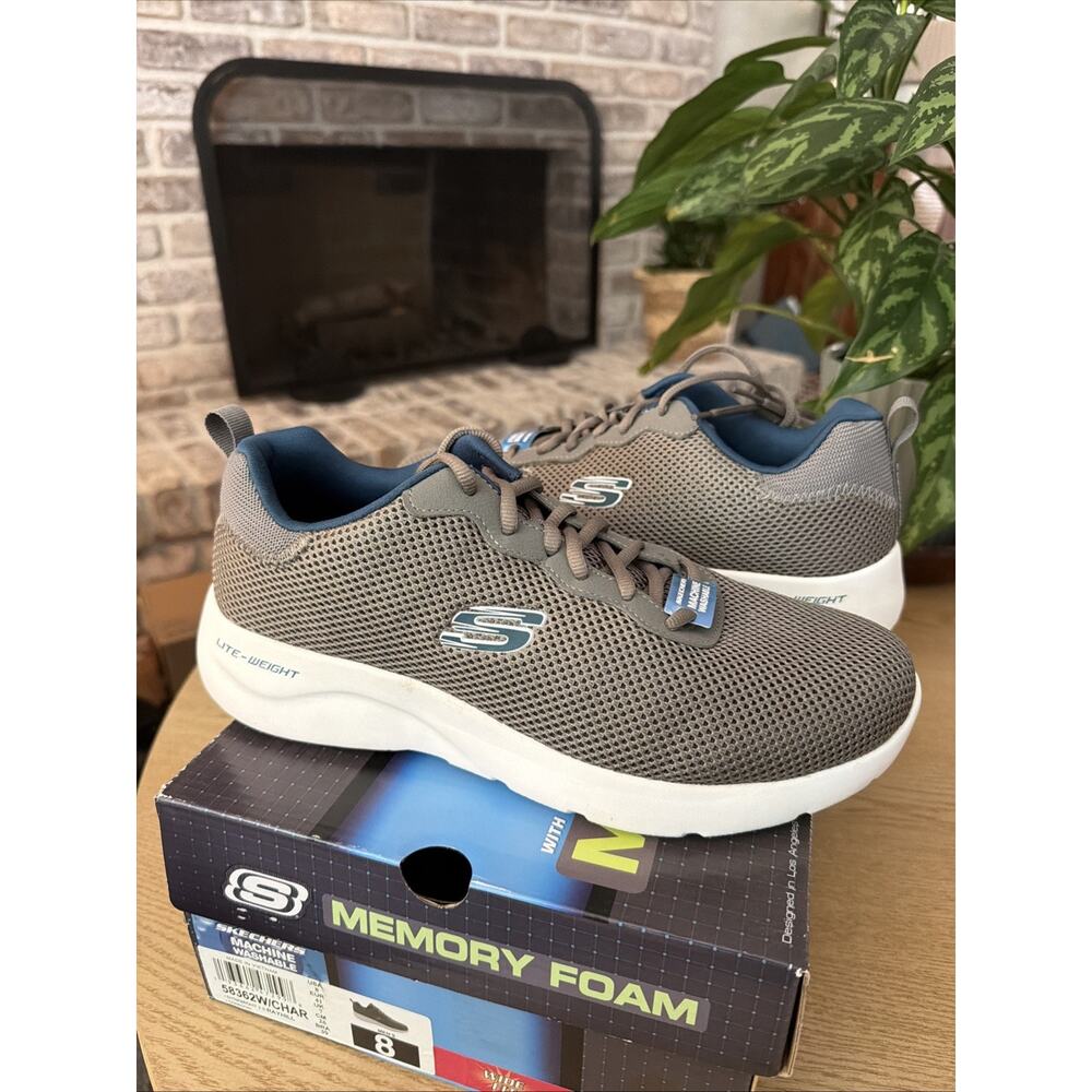 Skechers Dynamight 2.0 Rayhill Mens 8 Wide Charcoal Sneaker 58362W